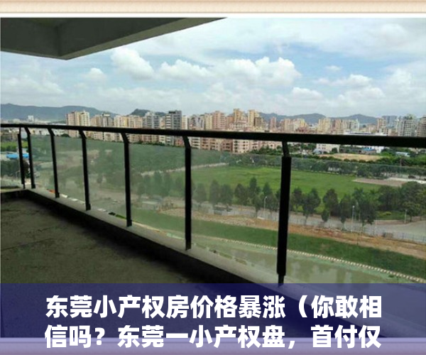东莞小产权房价格暴涨（你敢相信吗？东莞一小产权盘，首付仅198万即可入手一套房，）