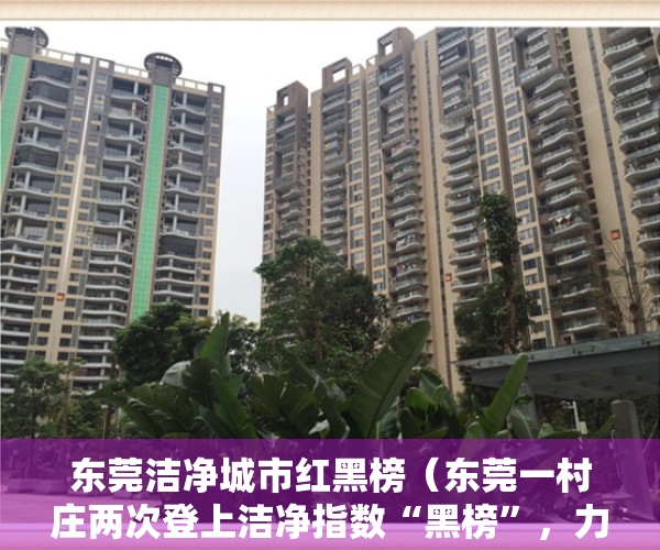 东莞洁净城市红黑榜（东莞一村庄两次登上洁净指数“黑榜”，力争年内“摘帽脱黑”）