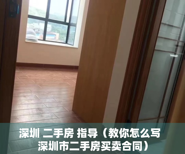 深圳 二手房 指导（教你怎么写  深圳市二手房买卖合同）