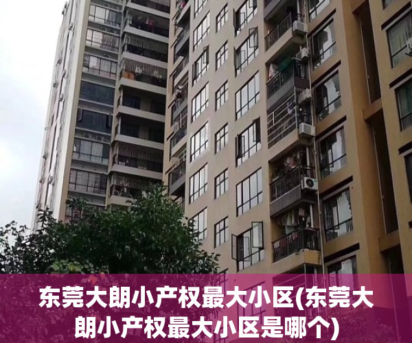 东莞大朗小产权最大小区(东莞大朗小产权最大小区是哪个)