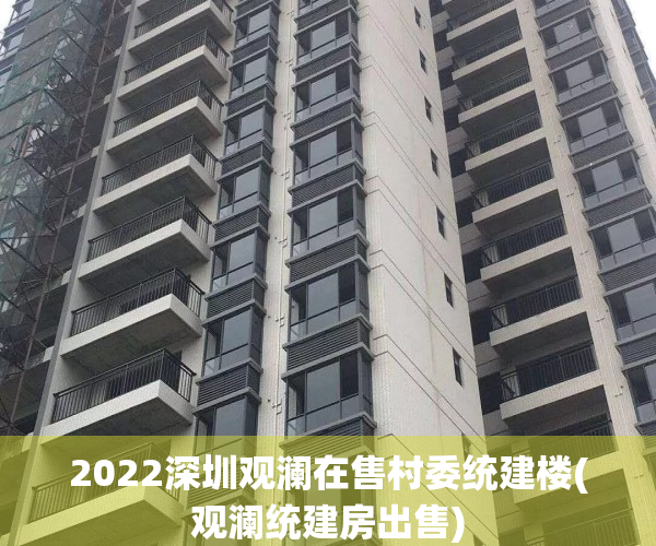 2022深圳观澜在售村委统建楼(观澜统建房出售)