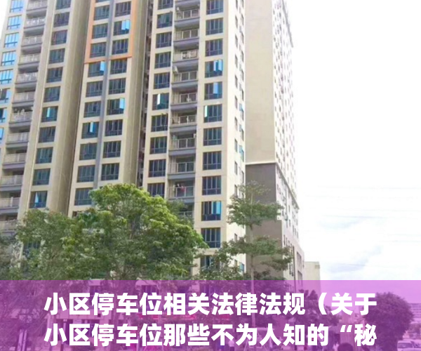 小区停车位相关法律法规（关于小区停车位那些不为人知的“秘密”）(关于小区停车位的相关法律条文)