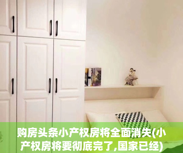 购房头条小产权房将全面消失(小产权房将要彻底完了,国家已经)