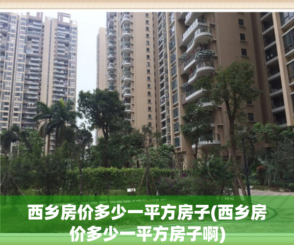 西乡房价多少一平方房子(西乡房价多少一平方房子啊)