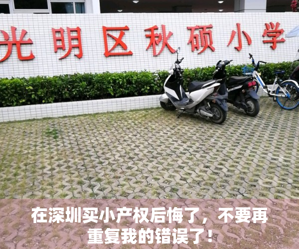 在深圳买小产权后悔了，不要再重复我的错误了！