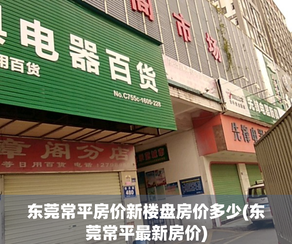 东莞常平房价新楼盘房价多少(东莞常平最新房价)