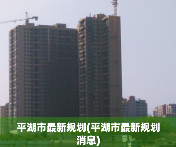 平湖市最新规划(平湖市最新规划消息)