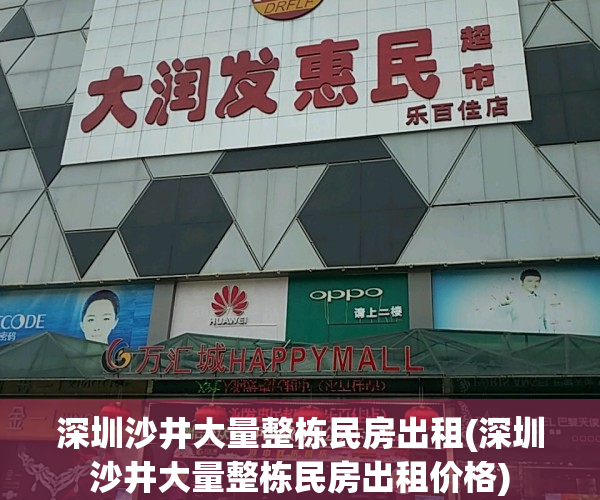 深圳沙井大量整栋民房出租(深圳沙井大量整栋民房出租价格)