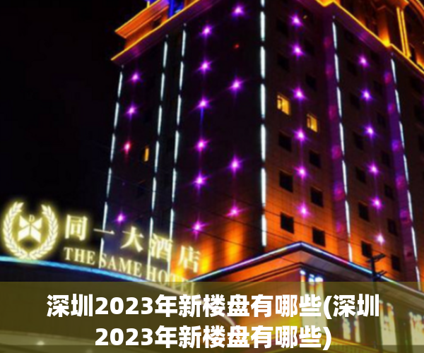深圳2023年新楼盘有哪些(深圳2023年新楼盘有哪些)