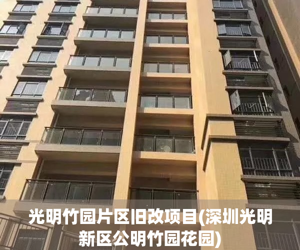 光明竹园片区旧改项目(深圳光明新区公明竹园花园)