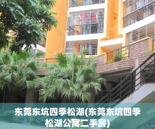 东莞东坑四季松湖(东莞东坑四季松湖公寓二手房)