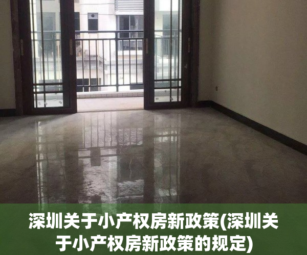 深圳关于小产权房新政策(深圳关于小产权房新政策的规定)