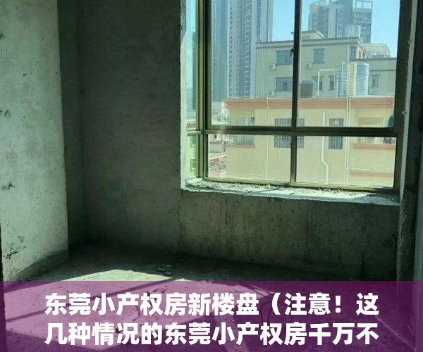 东莞小产权房新楼盘（注意！这几种情况的东莞小产权房千万不要买）
