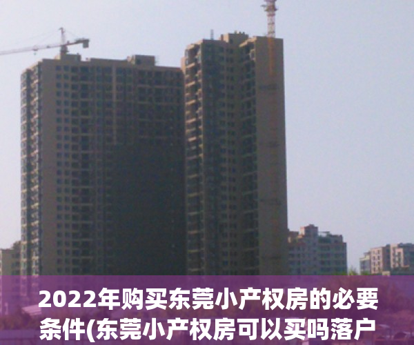 2022年购买东莞小产权房的必要条件(东莞小产权房可以买吗落户吗)