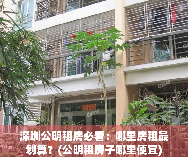 深圳公明租房必看：哪里房租最划算？(公明租房子哪里便宜)