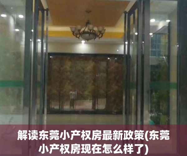 解读东莞小产权房最新政策(东莞小产权房现在怎么样了)