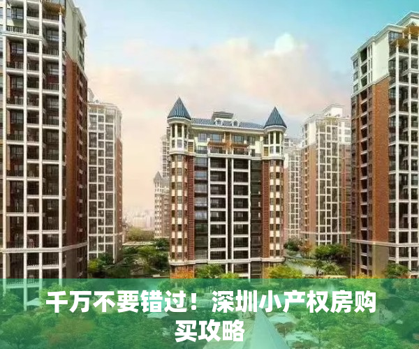 千万不要错过！深圳小产权房购买攻略