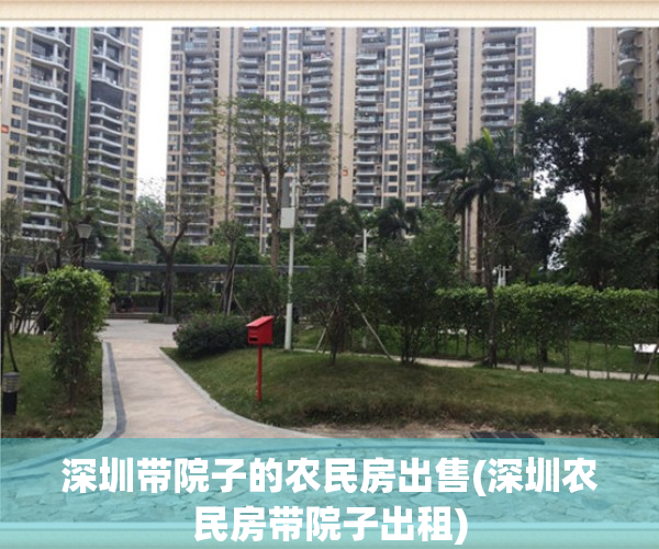 深圳带院子的农民房出售(深圳农民房带院子出租)