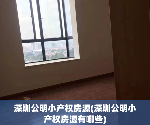 深圳公明小产权房源(深圳公明小产权房源有哪些)