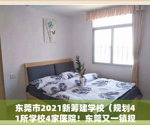 东莞市2021新筹建学校（规划41所学校4家医院！东莞又一镇规划出炉，助力莞深惠一体化）