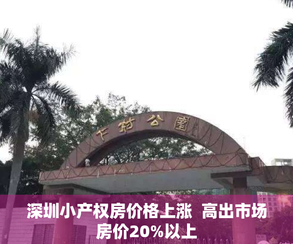 深圳小产权房价格上涨  高出市场房价20%以上