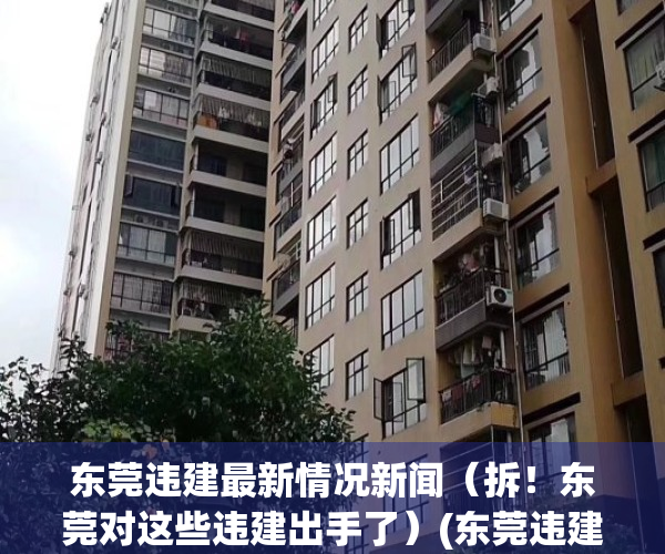 东莞违建最新情况新闻（拆！东莞对这些违建出手了）(东莞违建处理办法)