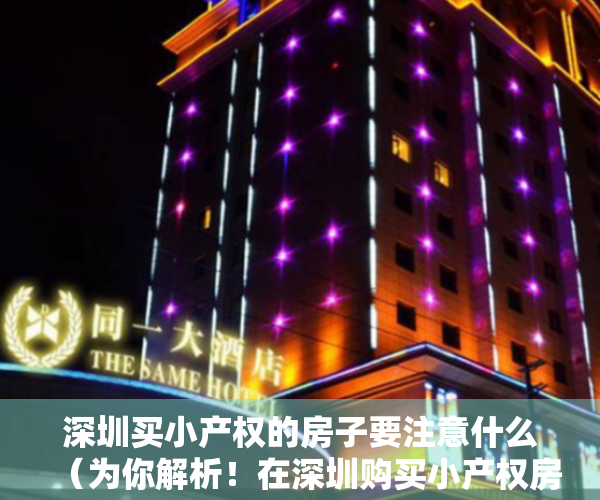 深圳买小产权的房子要注意什么（为你解析！在深圳购买小产权房，都有哪些群体呢？）