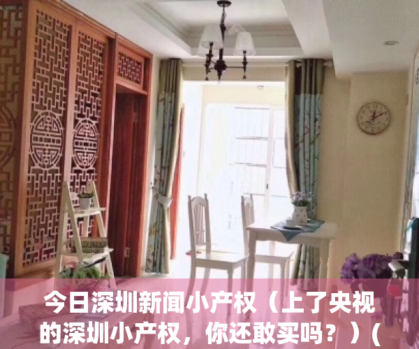 今日深圳新闻小产权（上了央视的深圳小产权，你还敢买吗？）(中央会议就深圳小产权房提出指导意见)