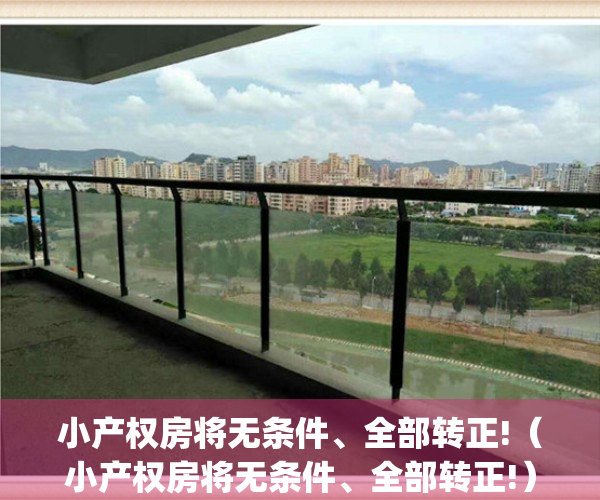 小产权房将无条件、全部转正!（小产权房将无条件、全部转正!）(小产权房转正?最有可能向这两种房转变)