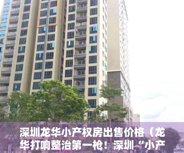 深圳龙华小产权房出售价格（龙华打响整治第一枪！深圳“小产权房”暴涨报道后续）