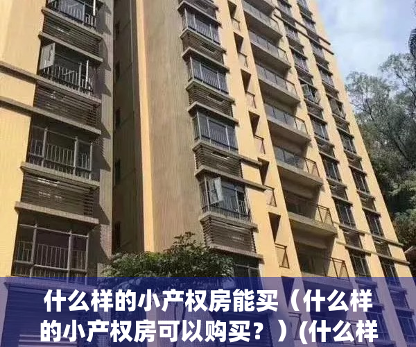 什么样的小产权房能买（什么样的小产权房可以购买？）(什么样的小产权房合法)