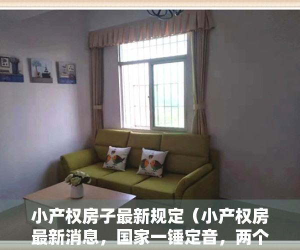 小产权房子最新规定（小产权房最新消息，国家一锤定音，两个“不得”，5000万人难眠）