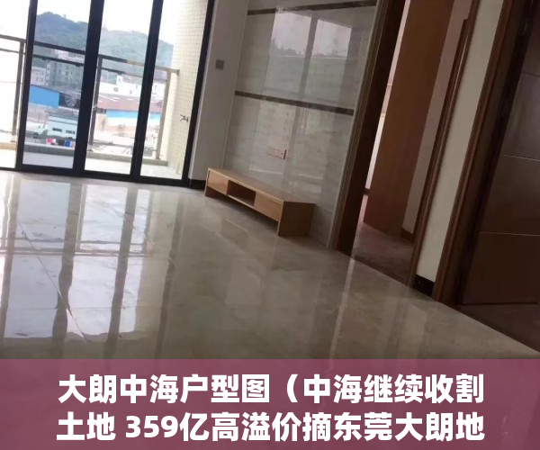 大朗中海户型图（中海继续收割土地 359亿高溢价摘东莞大朗地块）