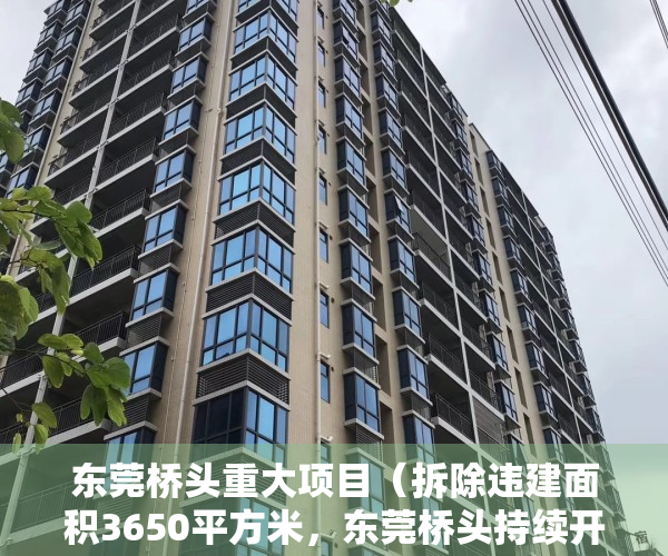 东莞桥头重大项目（拆除违建面积3650平方米，东莞桥头持续开展违法搭建清拆行动）