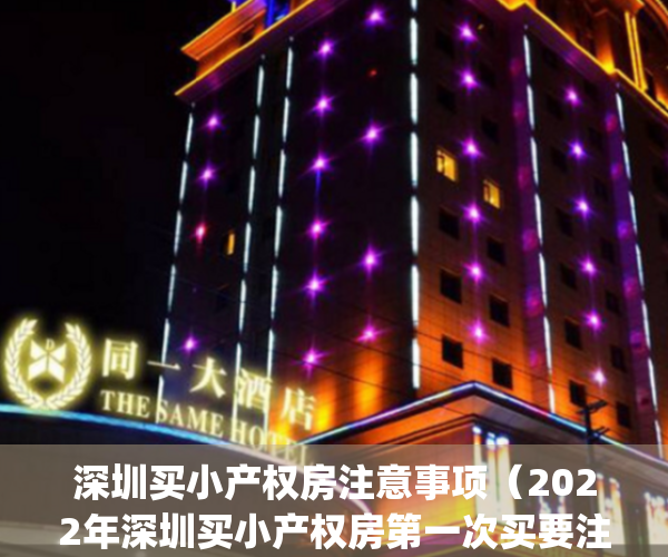 深圳买小产权房注意事项（2022年深圳买小产权房第一次买要注意什么？(深圳小产权房可以买吗有什么技巧)）