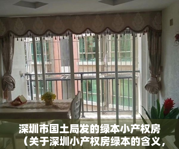 深圳市国土局发的绿本小产权房（关于深圳小产权房绿本的含义，以及购买深圳小产权房有哪些证件？）