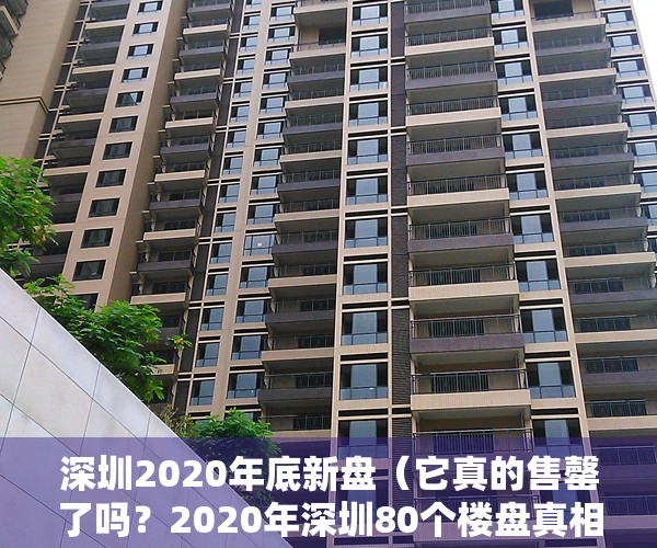 深圳2020年底新盘（它真的售罄了吗？2020年深圳80个楼盘真相榜单！（民间投票））