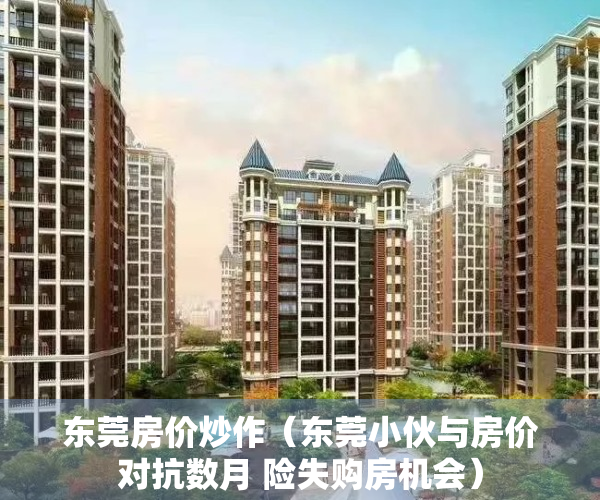 东莞房价炒作（东莞小伙与房价对抗数月 险失购房机会）