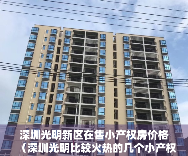 深圳光明新区在售小产权房价格（深圳光明比较火热的几个小产权房，您知道吗）