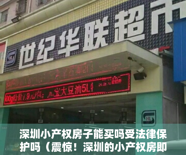 深圳小产权房子能买吗受法律保护吗（震惊！深圳的小产权房即将崛起？告诉你关于小产权房的论述！）