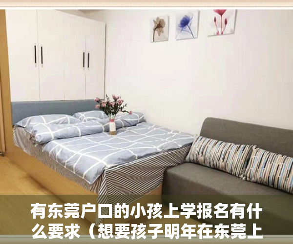 有东莞户口的小孩上学报名有什么要求（想要孩子明年在东莞上学，非莞籍家长们一定要做这件事！）