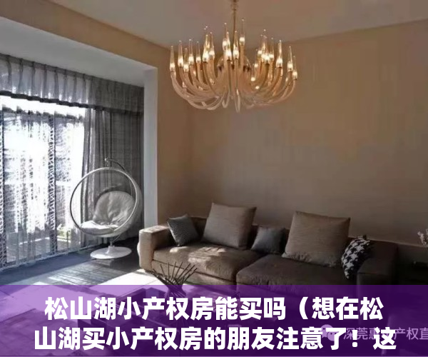 松山湖小产权房能买吗（想在松山湖买小产权房的朋友注意了！这个小产权盘不看你就亏大了）