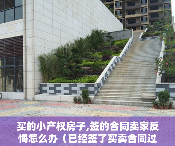 买的小产权房子,签的合同卖家反悔怎么办（已经签了买卖合同过了户的小产权房，原房主可以收回吗）