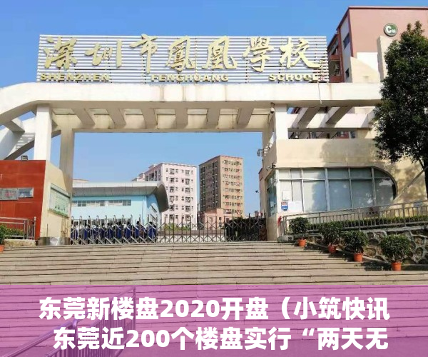 东莞新楼盘2020开盘（小筑快讯  东莞近200个楼盘实行“两天无理由退定”;北京年后首场土拍揽金69亿 中海、金地商置落子大兴区）