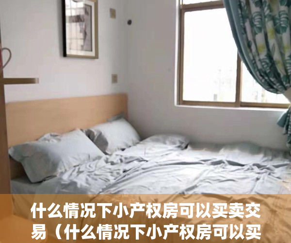 什么情况下小产权房可以买卖交易（什么情况下小产权房可以买卖）(什么样的小产权房才有保不会被拆)
