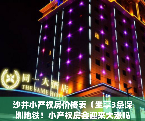 沙井小产权房价格表（坐享3条深圳地铁！小产权房会迎来大涨吗？）(沙井小产权房新楼盘有哪些)