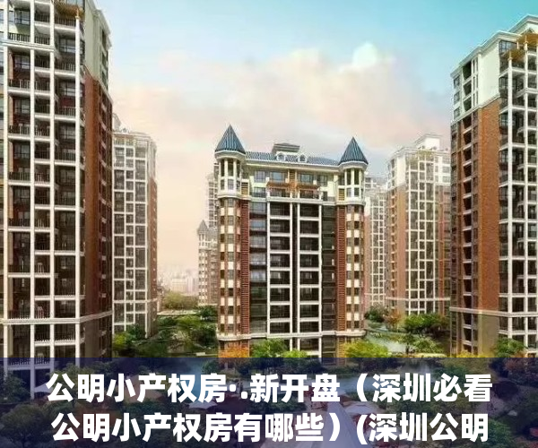 公明小产权房·.新开盘（深圳必看公明小产权房有哪些）(深圳公明还有小产权房出售吗)