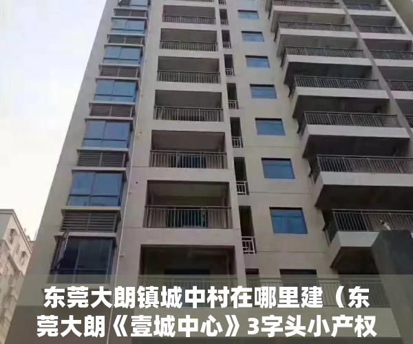 东莞大朗镇城中村在哪里建（东莞大朗《壹城中心》3字头小产权 中心区域地铁口）
