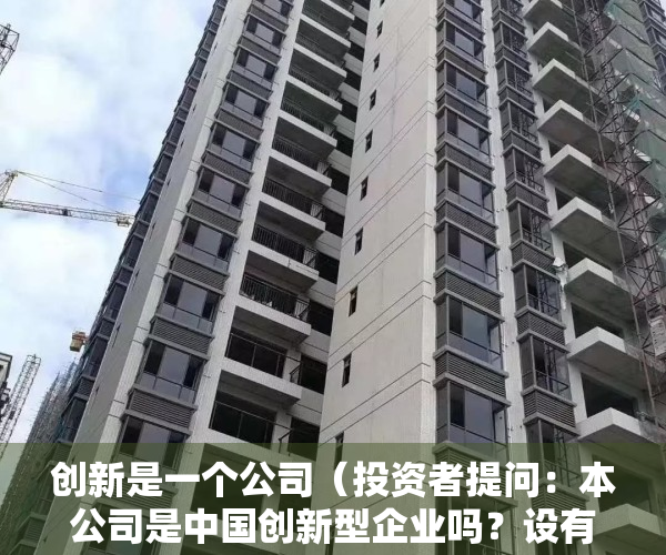 创新是一个公司（投资者提问：本公司是中国创新型企业吗？设有国家重点实验室没有？会引入深圳国）
