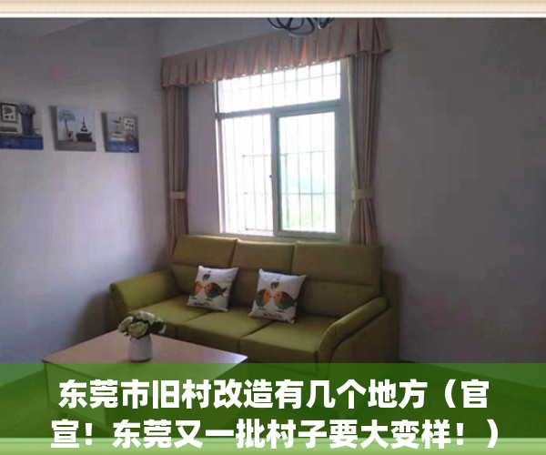 东莞市旧村改造有几个地方（官宣！东莞又一批村子要大变样！）(东莞242条村改造)